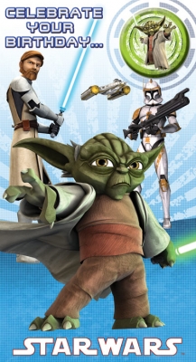 Star Wars Greeting Cards - 232 x 128mm - Clone Wars - Birthday Badged - SW354/1