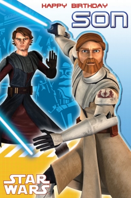Star Wars Greeting Cards - 232 x 156mm - Clone Wars - Son Die Cut - SW346