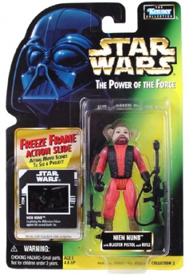 Star Wars Action Figure - Nien Nunb with Blaster Pistol and Rifle - Freeze Frame Action Slide