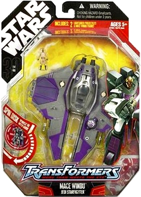 Star Wars Transformers Mace Windu Jedi Star Fighter -30th Anniversary