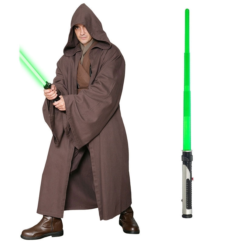 58216700.jpg Star Wars Costume Adult Lightsaber Bundle - Dark Brown Jedi Robe