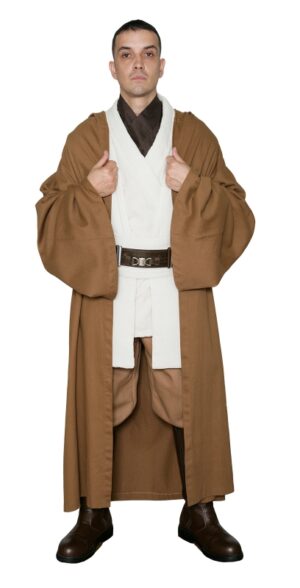 Star Wars Obi Wan Kenobi Costume - Tunic with Replica LIGHT BROWN Jedi Robe