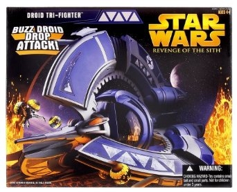 Star Wars Vehicle - Droid Tri-Fighter - with Buzz Droid Drop Attack - ROTS