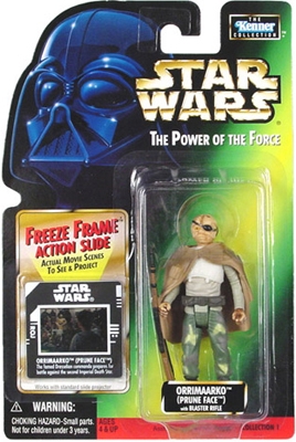 Star Wars Action Figure - Orrimaarko (Prune Face) with Blaster Rifle - Freeze Frame Action Slide