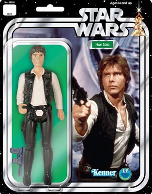 Star Wars 12 inch Figure - Retro Kenner Han Solo Figure with Laser Pistol - Jumbo Head Version