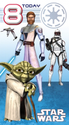 Star Wars Greeting Cards - 232 x 128mm - Clone Wars - Age 8 Badged - SW343/1