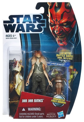 Star Wars Action Figure - Jar Jar Binks with Booma-Firing Bowcaster - Movie Heroes 2012