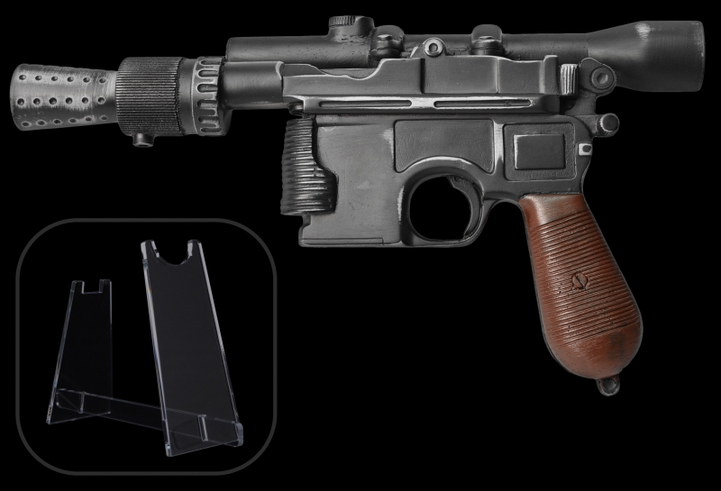 730529740.jpg SPECIAL OFFER - HAND MADE - Han Solo DL-44 Blaster Prop with FREE STAND