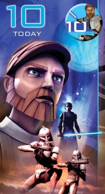Star Wars Greeting Cards - 232 x 128mm - Clone Wars - Age 10 Badged - SW345