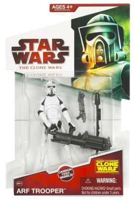 Star Wars Action Figures - Clone Wars 2009 - ARF Trooper with Missile-firing Cannon