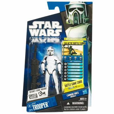 800188366.jpg Star Wars Action Figure - Clone Wars - ARF Trooper with Missile-Firing Cannon inc. Battle Game Card