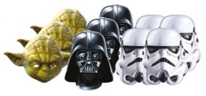 Star Wars MASKS - Character Mask Party Pack 3 - 3 x Yoda - 4 x Stormtrooper - 3 x Darth Vader