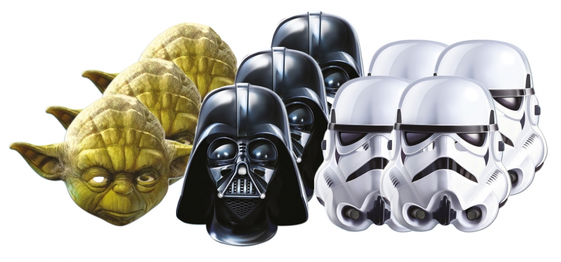 862353513.jpg Star Wars MASKS - Character Mask Party Pack 3 - 3 x Yoda - 4 x Stormtrooper - 3 x Darth Vader