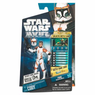 878091460.jpg Star Wars Action Figure - Clone Wars - Clone Commander Cody with Firing Blaster inc. Battle Game Card