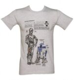 Star Wars T-SHIRTS - Haynes C-3PO and R2-D2 Manual - Light Grey - Unisex