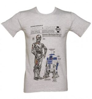 Star Wars T-SHIRTS - Haynes C-3PO and R2-D2 Manual - Light Grey - Unisex