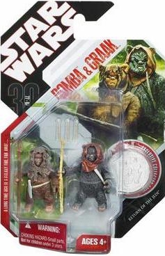 880715707.jpg Star Wars Action Figure - Ewoks Romba & Graak Figures Return of the Jedi with Exclusive Collector Coin - 30th Anniversary