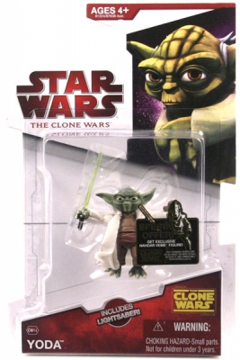 Star Wars Action Figure - Clone Wars 2009 - Yoda with Lightsaber