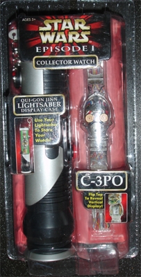 C-3PO Collectors Watch with Qui-Gon Jinn Lightsaber Display Case