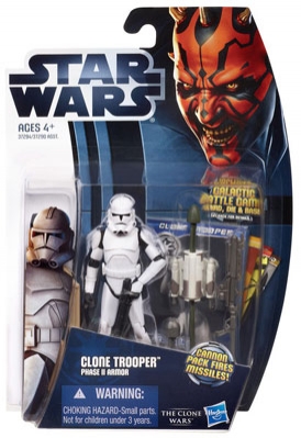 Star Wars Action Figure - Clone Trooper Phase II Armour with Firing Missiles - Clone Wars 2012