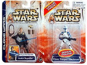 Star Wars Action Figure - Clone Wars Value Pack - Anakin Skywalker with bonus Clone Trooper Lieutenant - Limited Edition