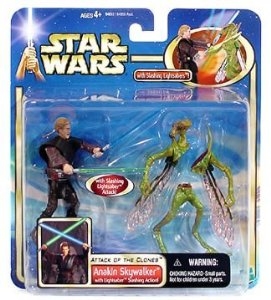 Star Wars Action Figure Playset - Anakin Skywalker with Lightsaber Slashing Action - Attack of the Clones - Saga Collection